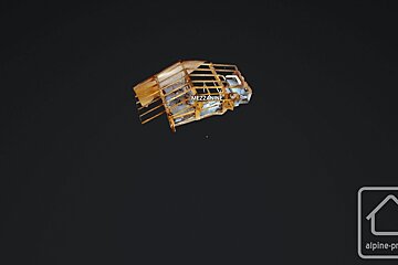 A 3d model of a building with the word mezzanine on it