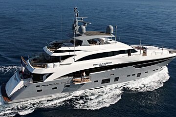A large yacht with the name imperial princess on the side