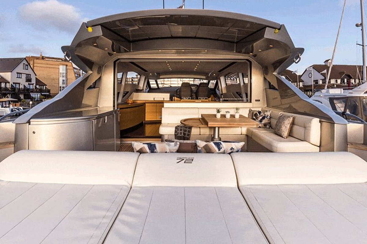 A boat with the number 72 on the back