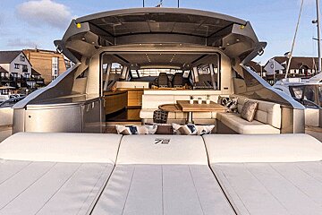 A boat with the number 72 on the back