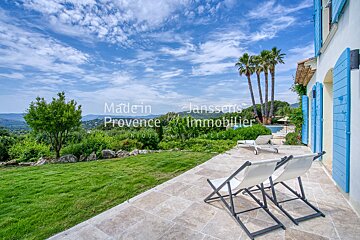 A patio with chairs and a sign that says made in provence