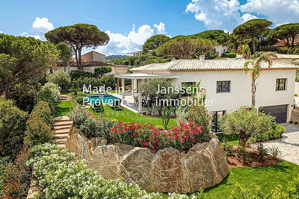 An aerial view of a house for sale by made in provence immobilier
