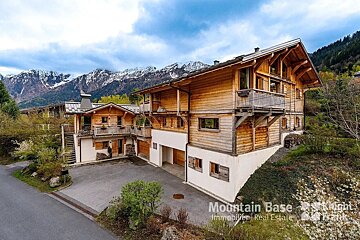 A mountain base real estate advertisement for a house