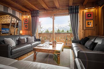 A living room with a couch and a coffee table