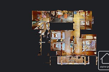 An aerial view of a house with the word bureau on the bottom right