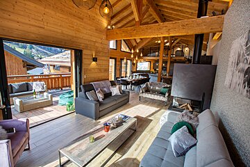 A living room with a couch and a coffee table