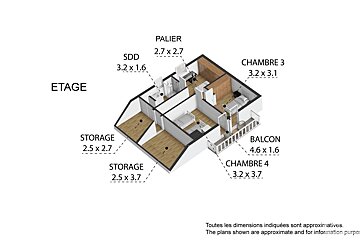 A floor plan of a house with the word etage at the top
