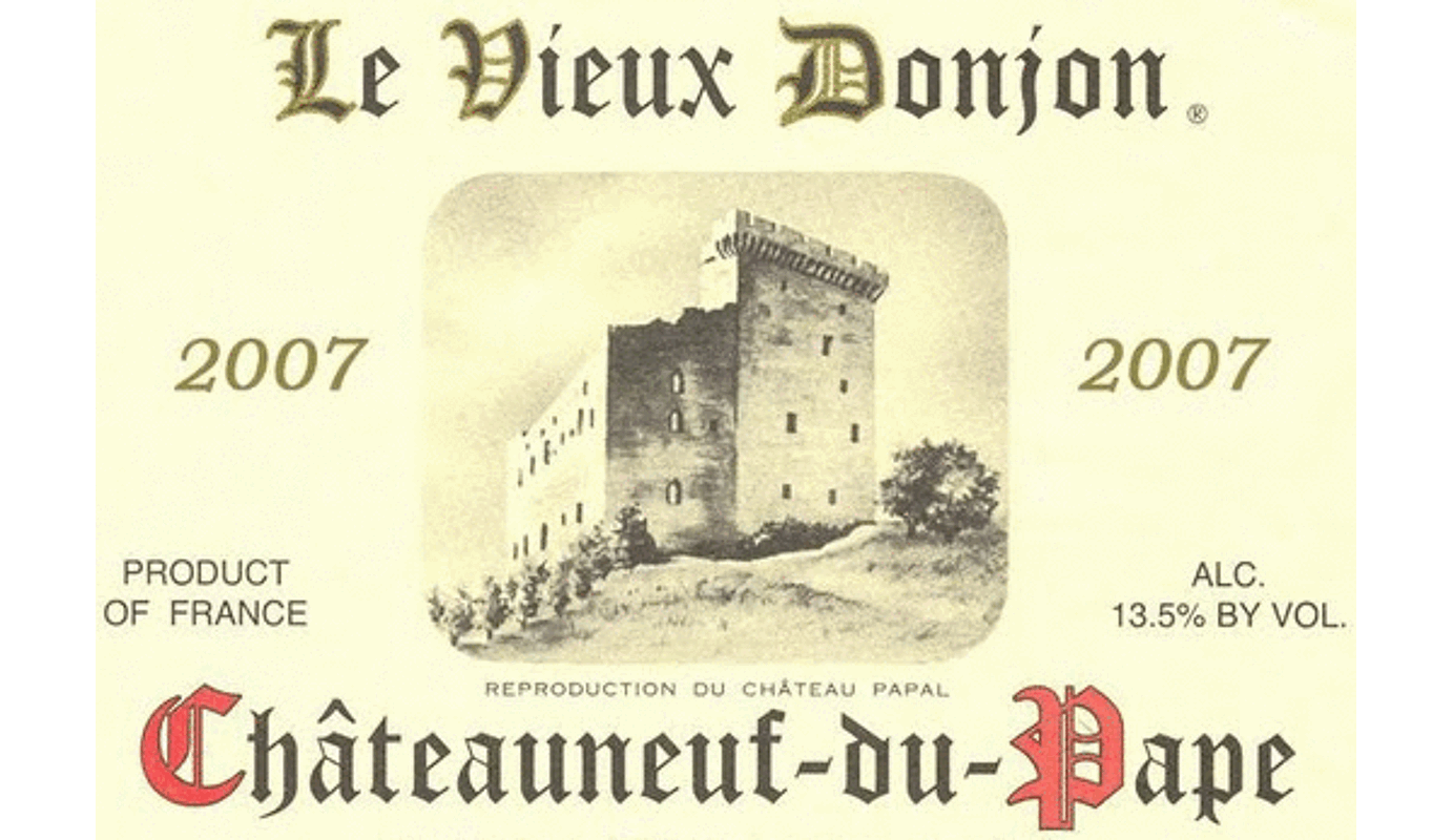 a castle drawn on a wine label