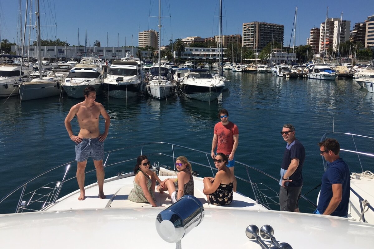 On board the yacht in Palma Club de Mar marina