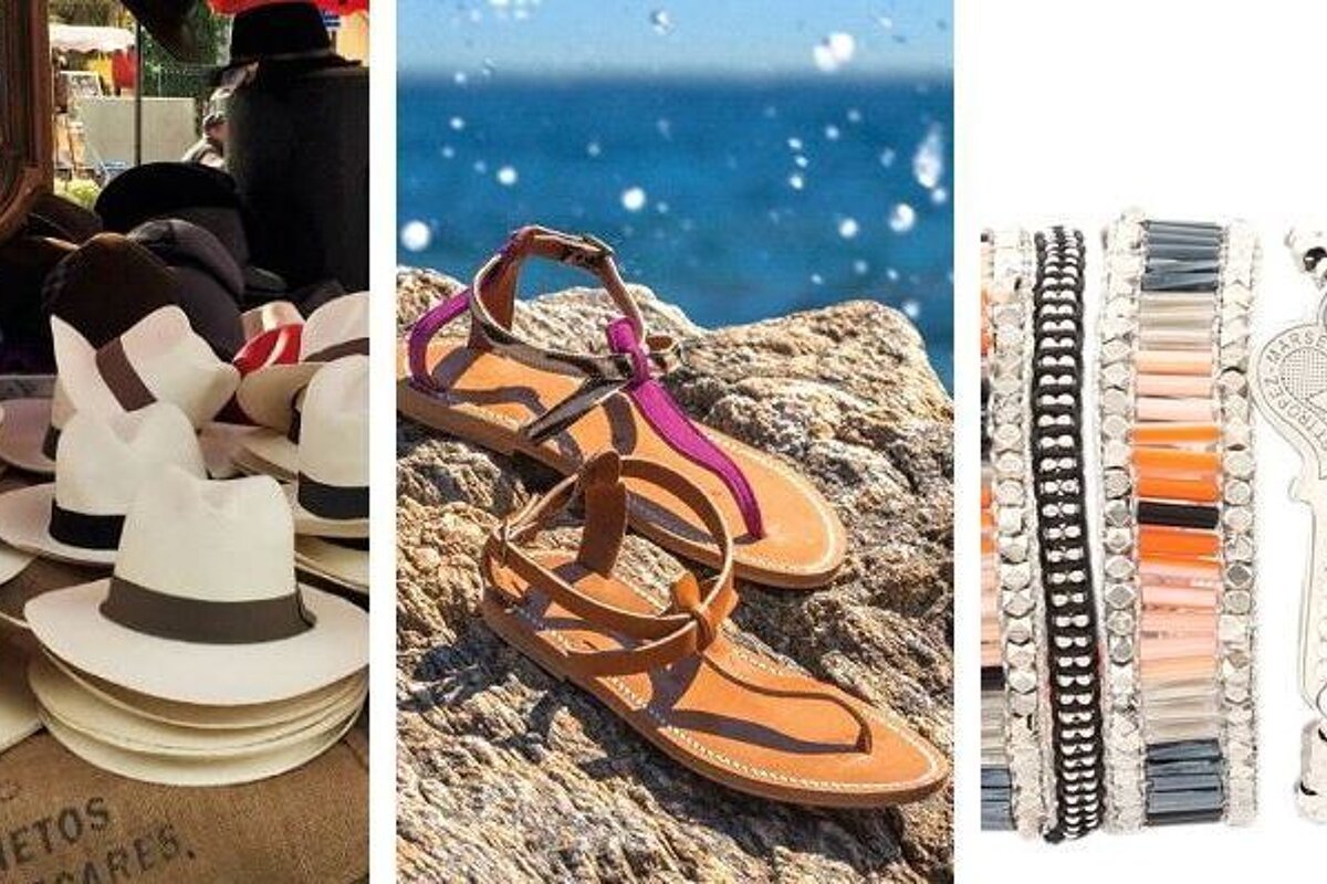 fashion in st tropez - hats, sandals and jewellery