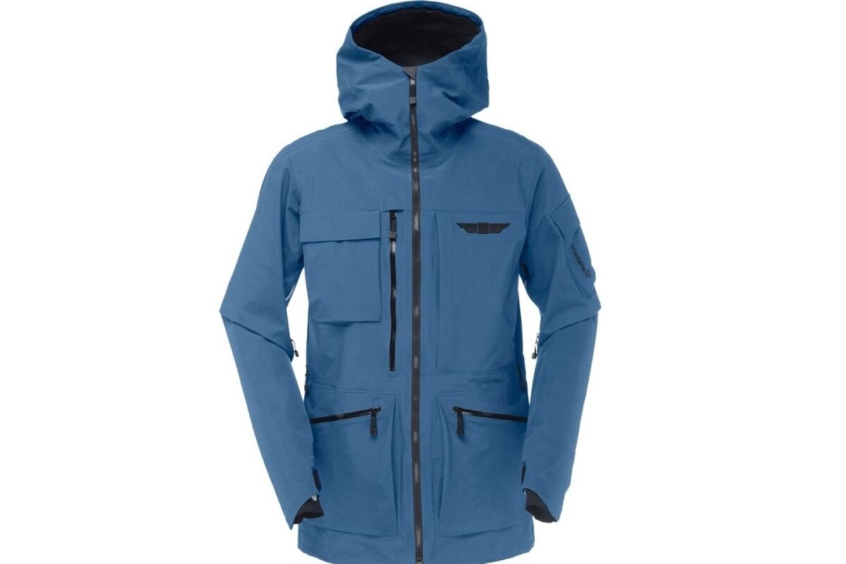 a dark blue ski jacket