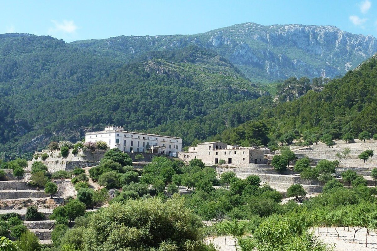 the son bunyola estate from the air, Mallorca