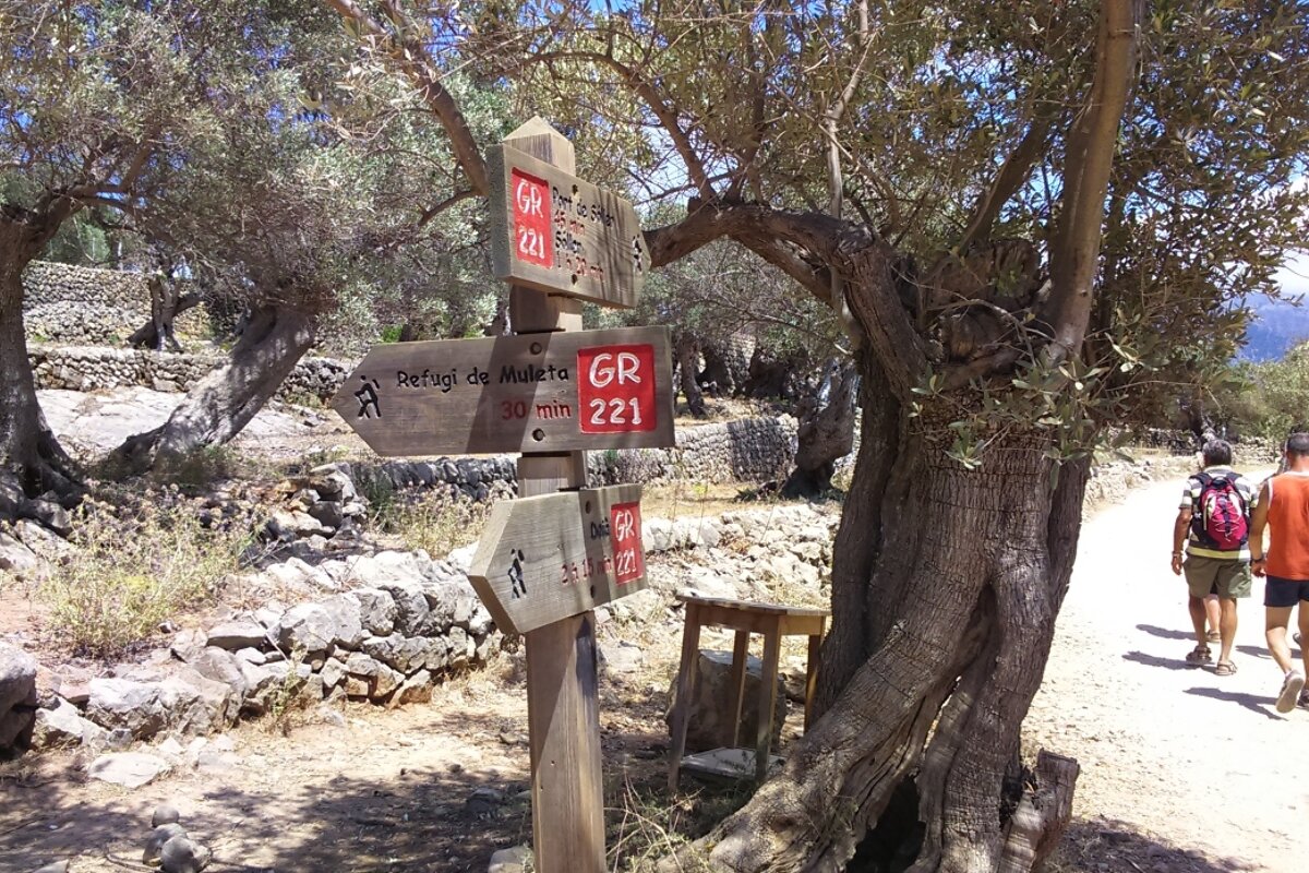 Signposts for the gr 221 in mallorca