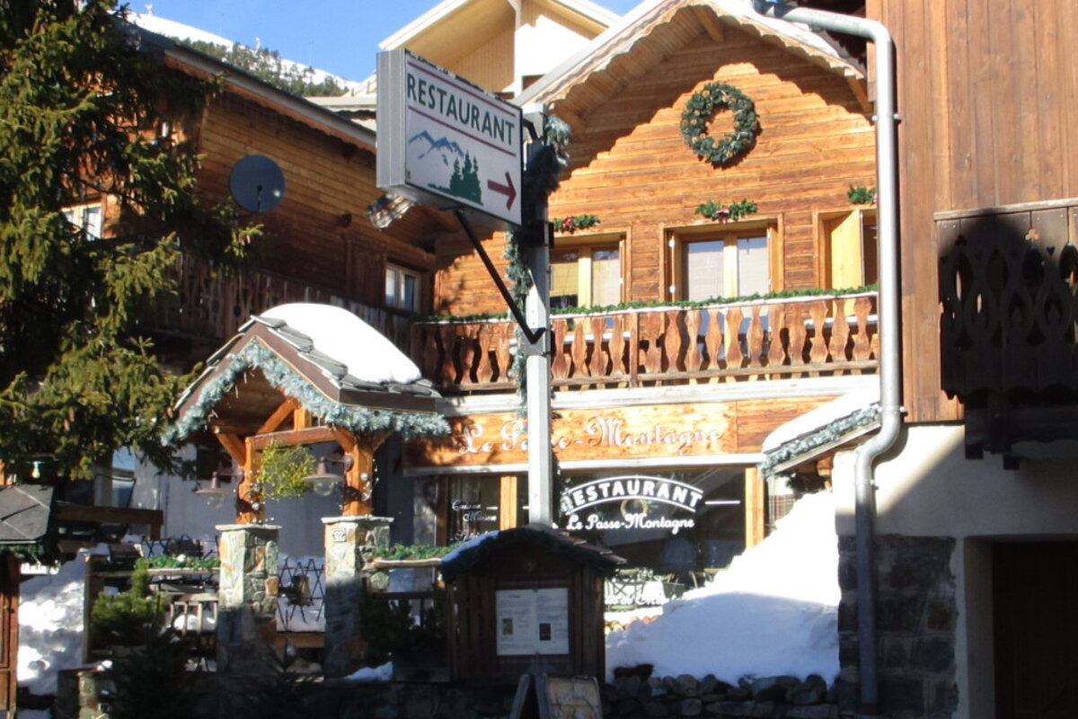 a chalet style restaurant in alpe dhuez