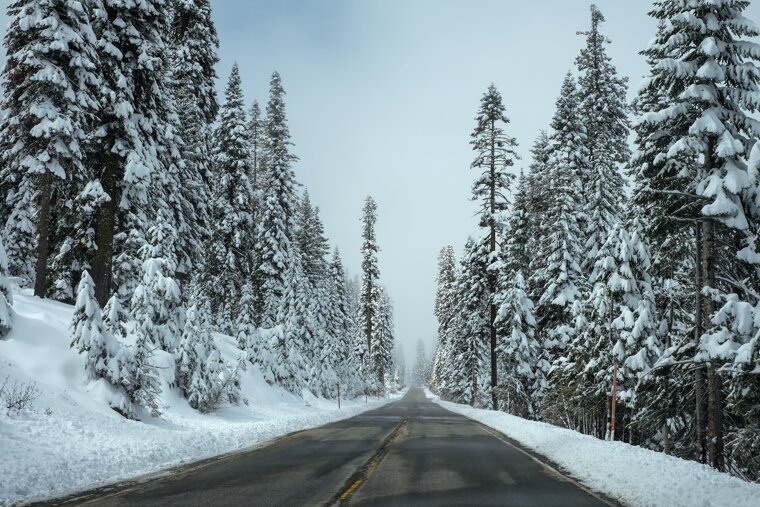 A road in the winter