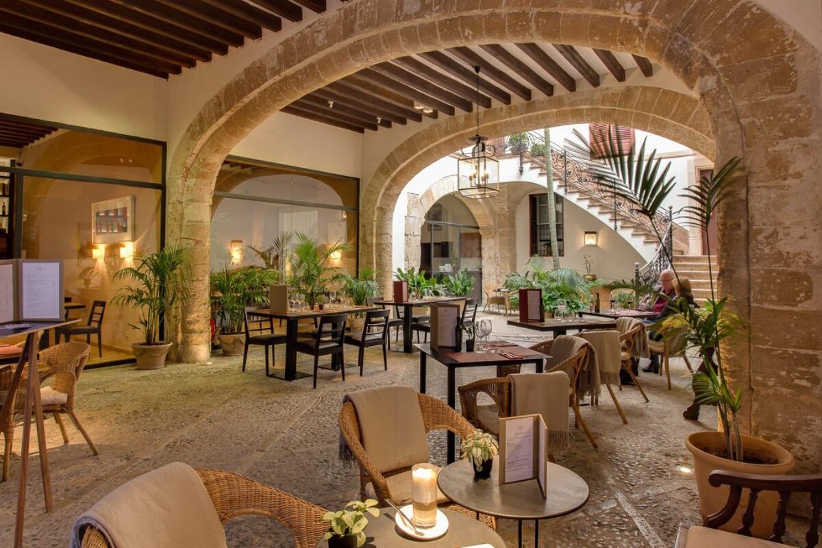 Teh courtyard of can cera boutique hotel mallorca