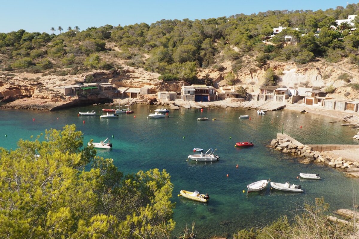 a quiet bay in south west ibiza