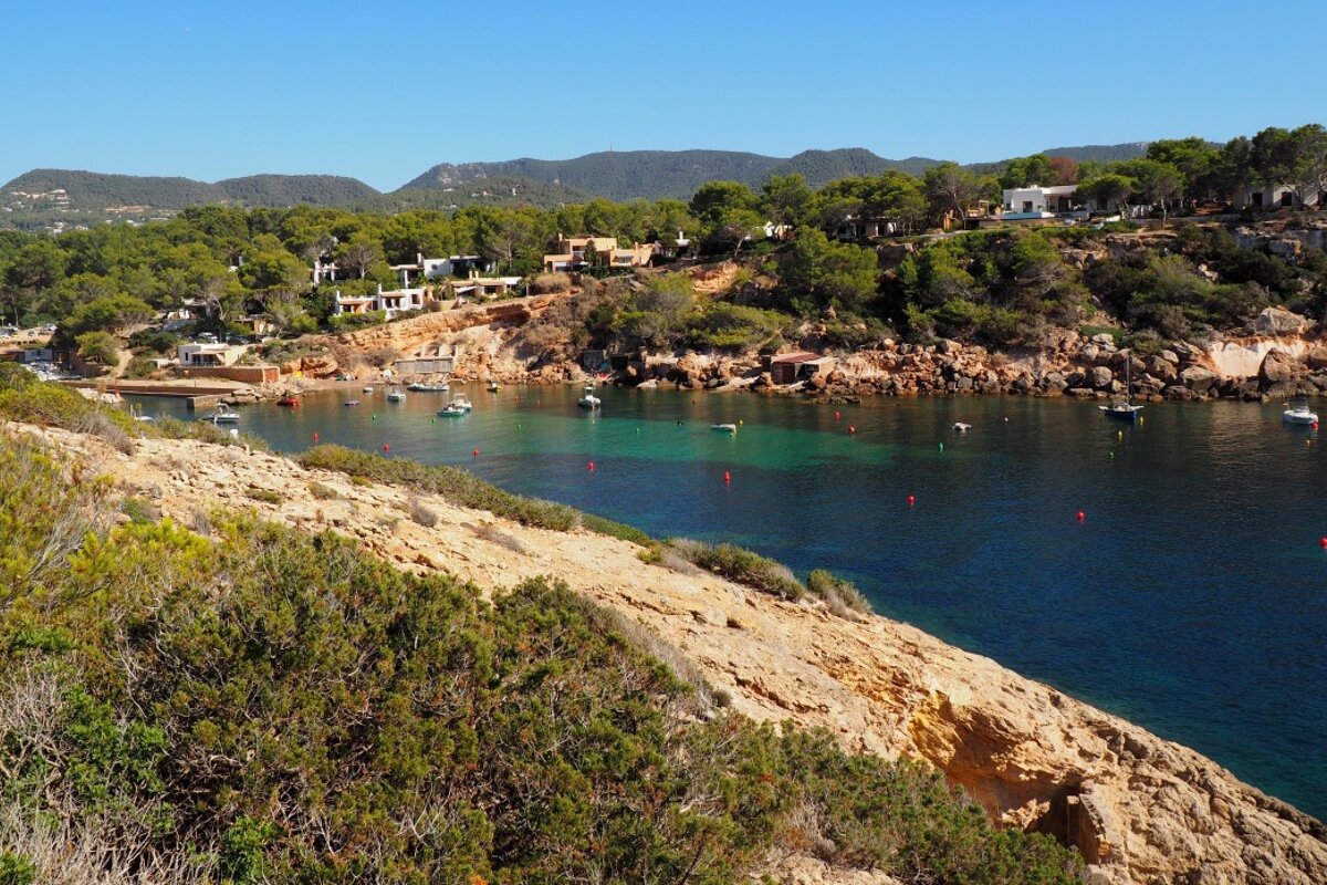 a view of the cla corral bay in south west ibiza