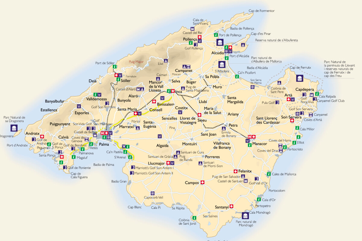 Map palma de mallorca Palma Attractions
