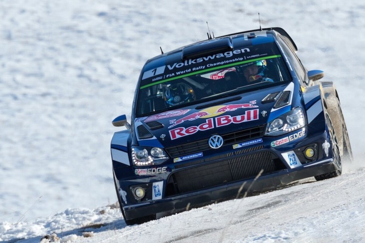 rally car on snow
