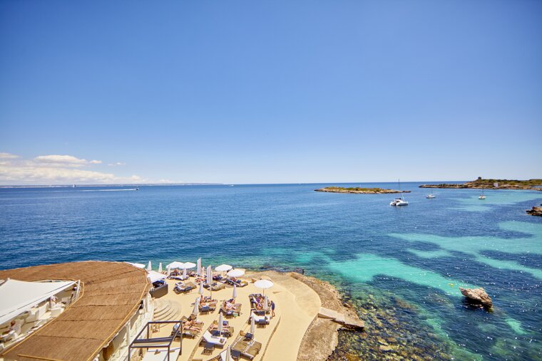 The terrace at the beach club
