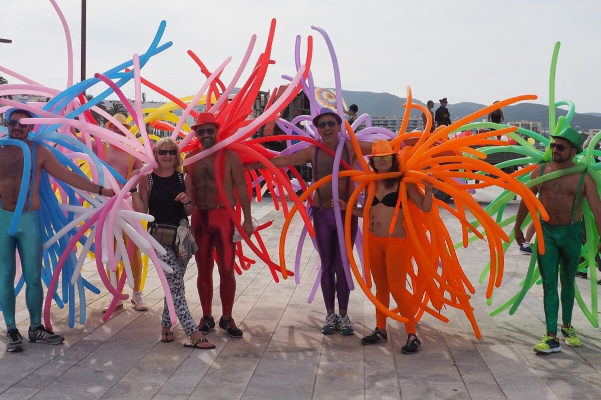 Balloon costumes at gay pride ibiza 2016