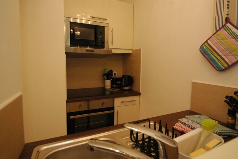 The kitchen in the apartment