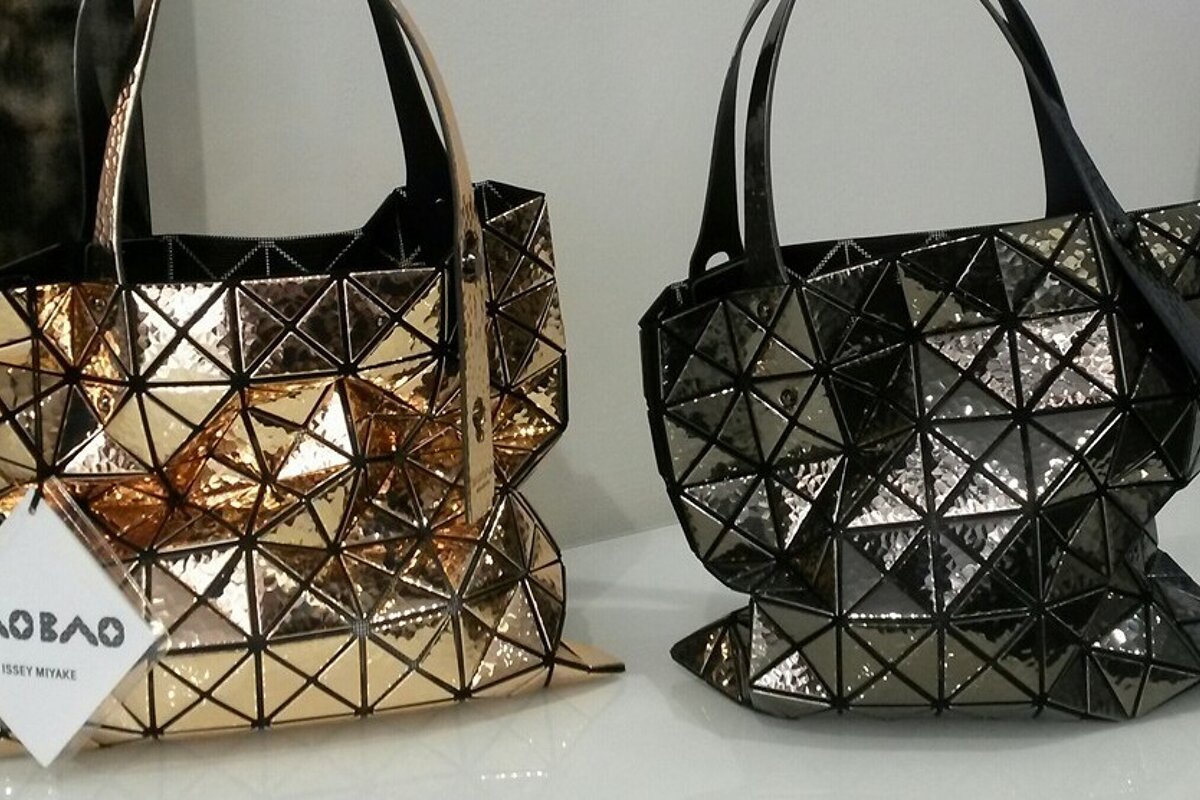Two bao bao bags in a designer boutique in antibes