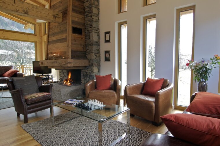 The lounge area in the chalet