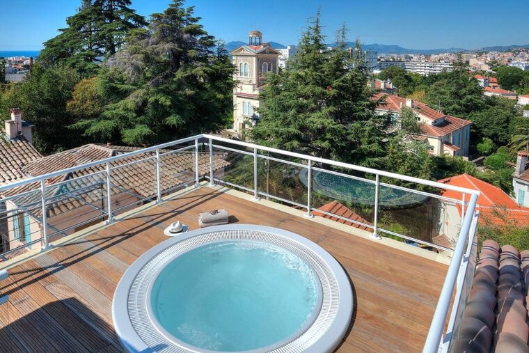 The terrace at the hotel