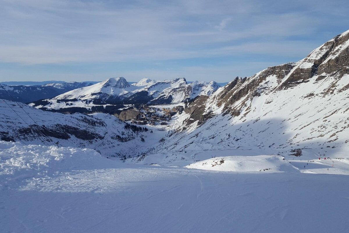 a view in the morzine ski area