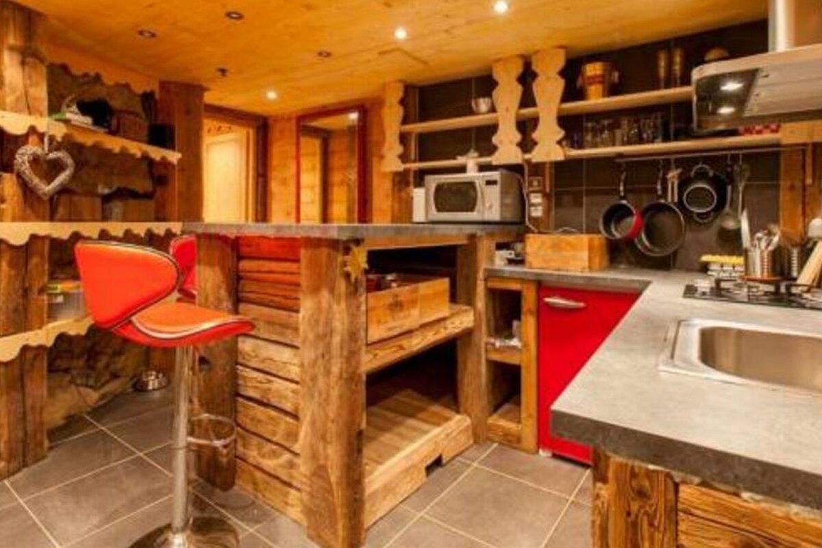 a kitchen in a chalet near avoriaz