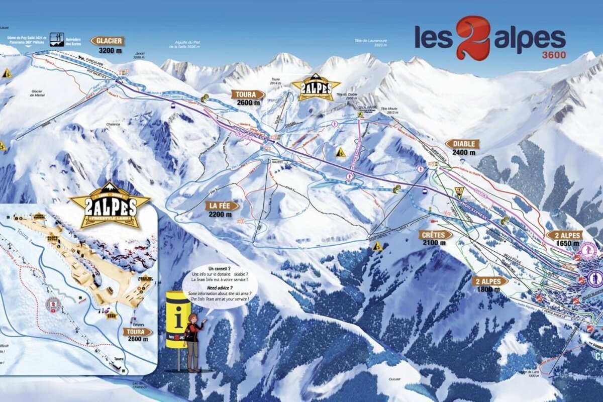 Les Deux Alpes Maps Maps Of Les 2 Alpes | See2Alpes.com