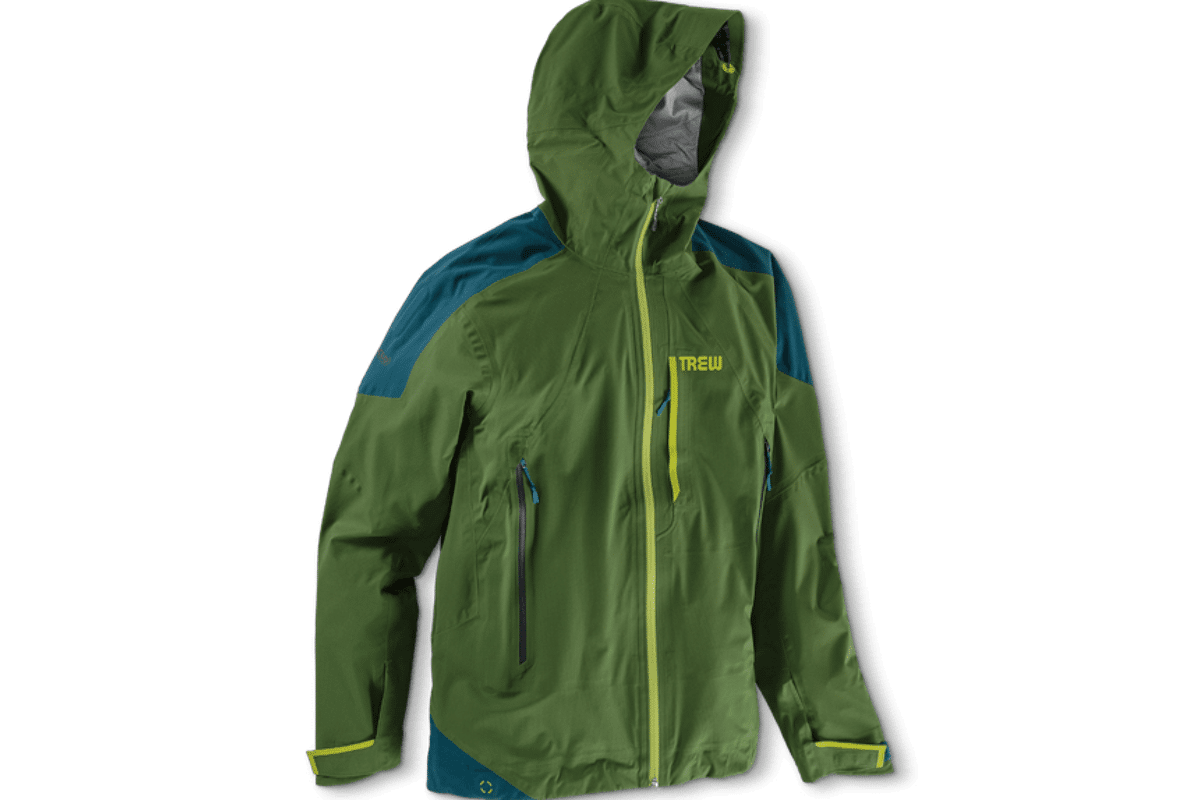 a green waterproof jacket