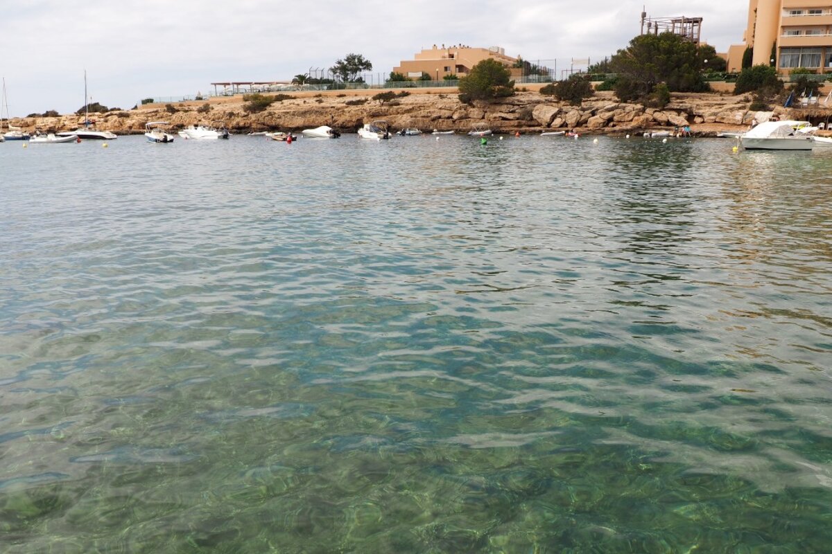 clear and calm water at port des torrent ibiza