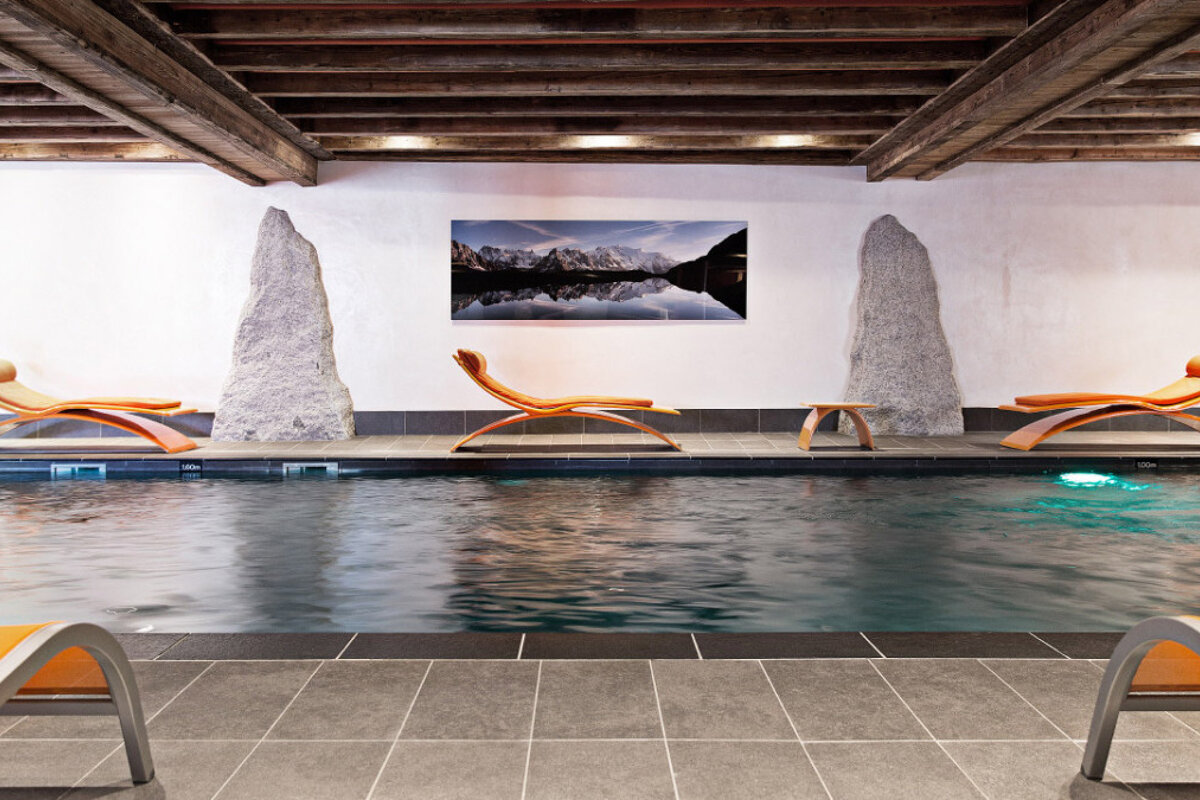 a swimming pool in a spa in tignes