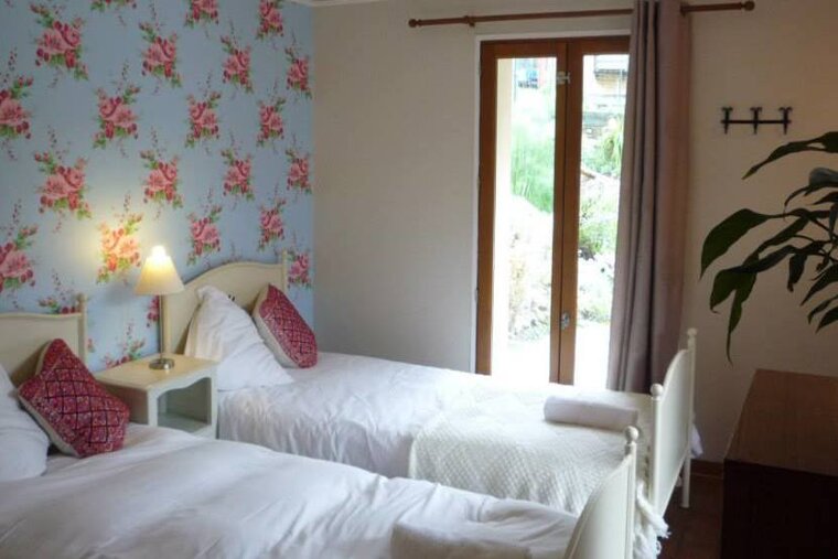 A twin bedroom in the hotel