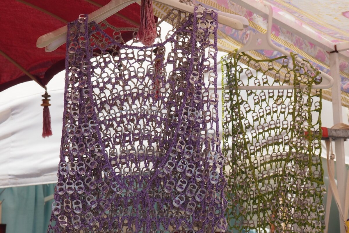 tops made from ring pulls on a market stall at las dalias in ibiza