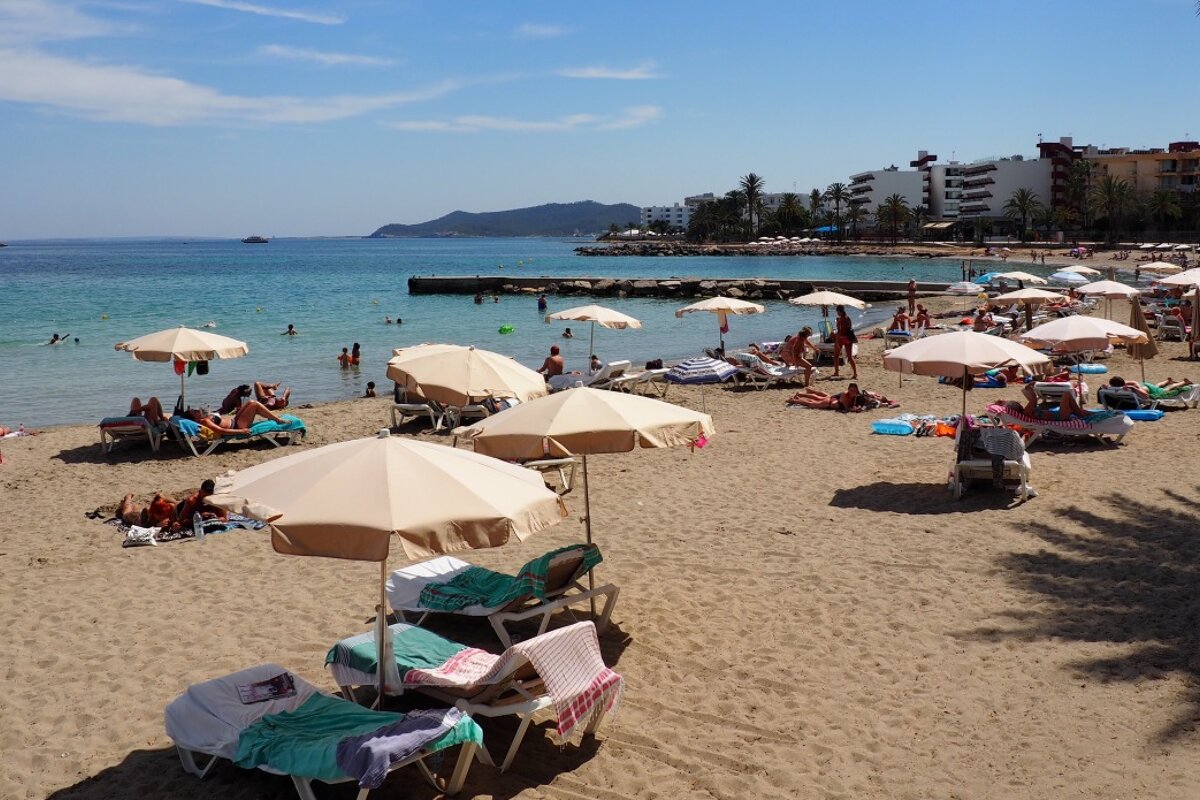 First arriving at Firgueretes beach near ibiza town