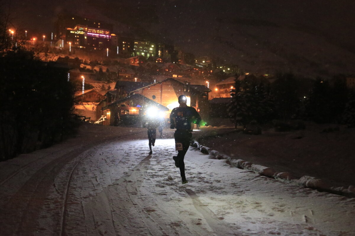 trail running at nigth