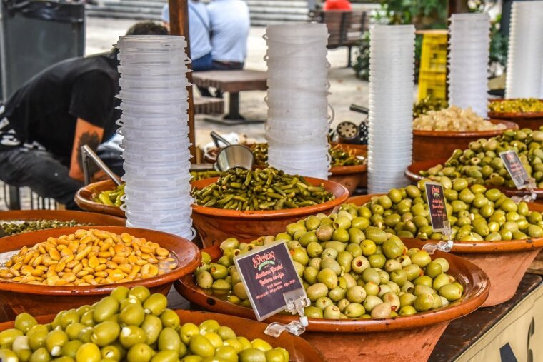 Mediterranean olives at Soller Market