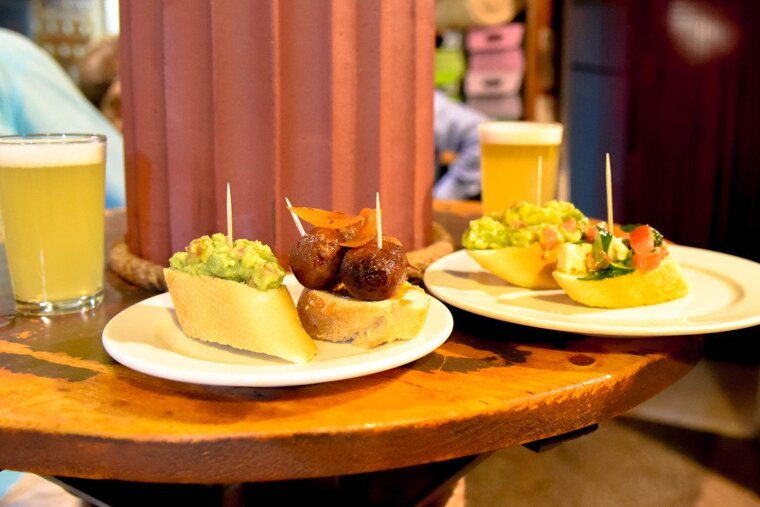 Ca La Seu avocado & chorizo pintxos