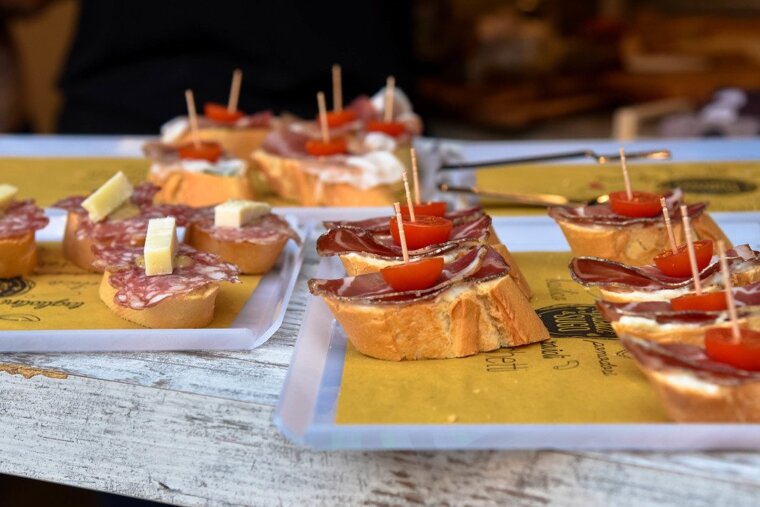 Pintxos on display at Pasta & Sugo
