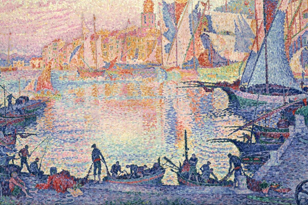 the port of saint tropez by paul signac