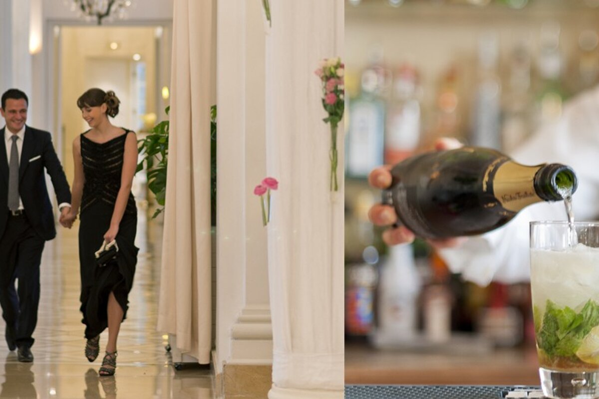 The lobby of the Intercontinental Carlton hotel cannes