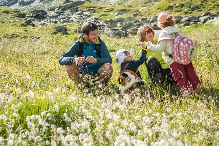 Family in Val Thorens in the summer