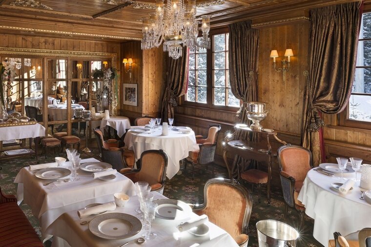 The interior of Restaurant Les Airelles