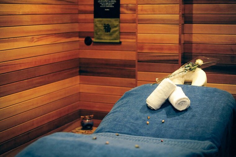 A massage room at the spa