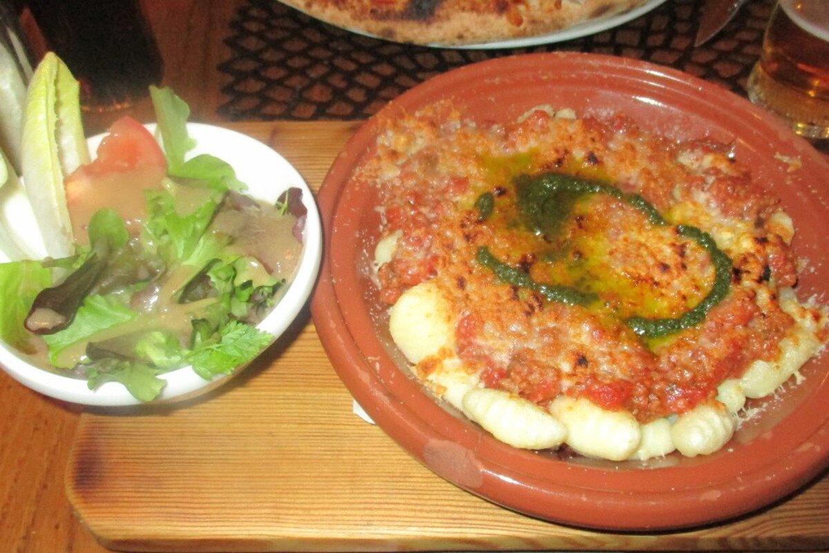 a plate of Italian food
