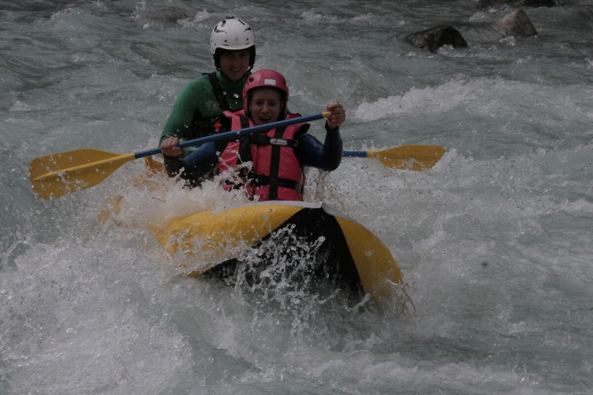 two person white water raft